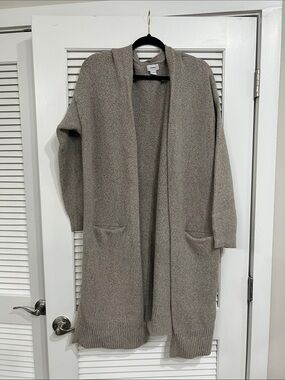 Old Navy Neutral Heather Open-Front Knit Cardigan